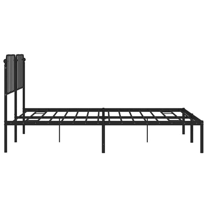 Giroletto con Testiera in Metallo Nero 183x213 cm | homemem39