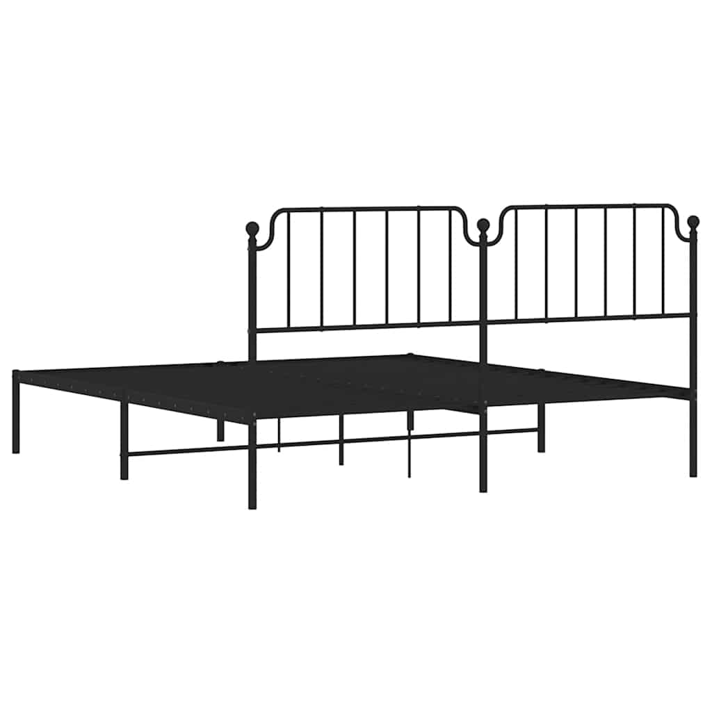 Giroletto con Testiera in Metallo Nero 183x213 cm | homemem39