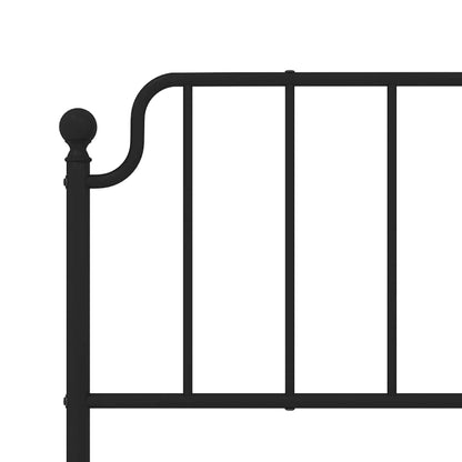 Giroletto con Testiera in Metallo Nero 183x213 cm | homemem39