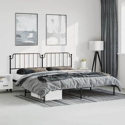 Giroletto con Testiera in Metallo Nero 183x213 cm | homemem39