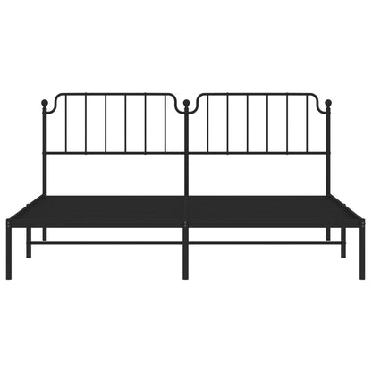 Giroletto con Testiera in Metallo Nero 200x200 cm - homemem39