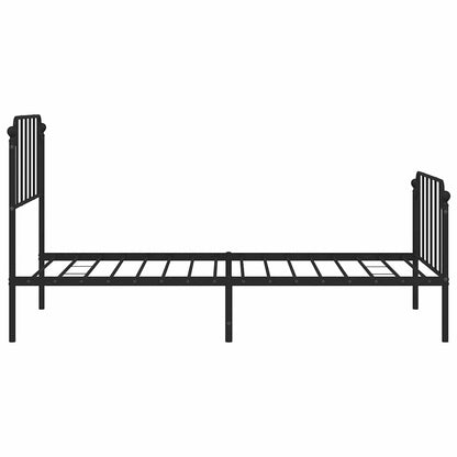Giroletto con Testiera e Pediera Metallo Nero 100x200 cm | homemem39