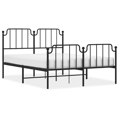 Giroletto con Testiera e Pediera Metallo Nero 135x190 cm | homemem39