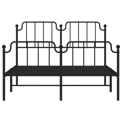Giroletto con Testiera e Pediera Metallo Nero 135x190 cm | homemem39