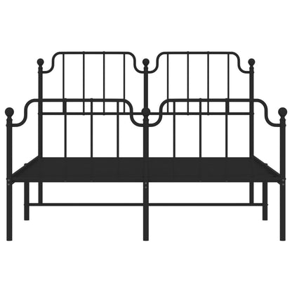 Giroletto con Testiera e Pediera Metallo Nero 140x200 cm - homemem39