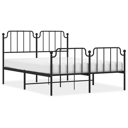 Giroletto con Testiera e Pediera Metallo Nero 150x200 cm | homemem39