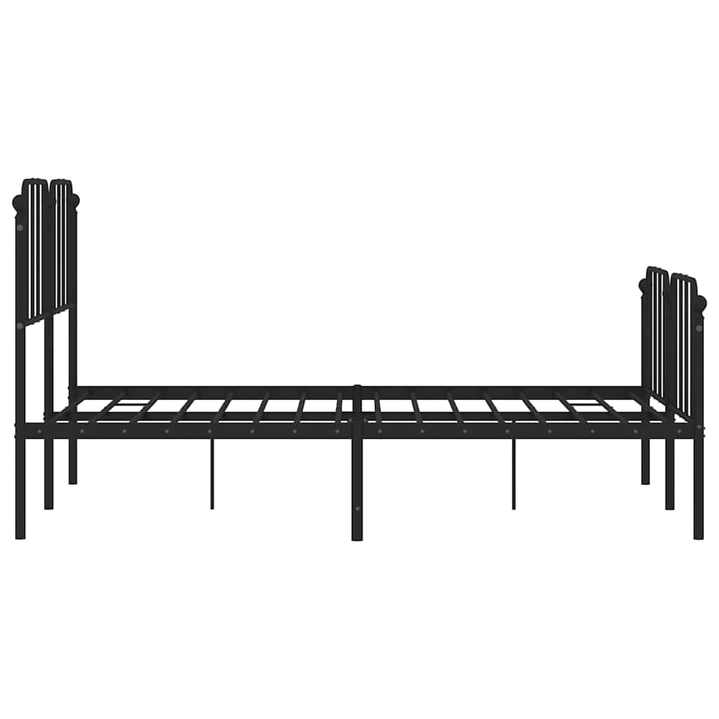 Giroletto con Testiera e Pediera Metallo Nero 150x200 cm | homemem39