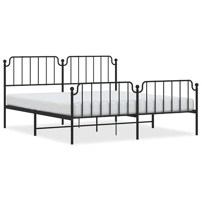 Giroletto con Testiera e Pediera Metallo Nero 183x213 cm | homemem39