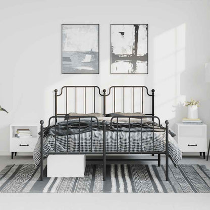 Giroletto con Testiera e Pediera Metallo Nero 183x213 cm | homemem39