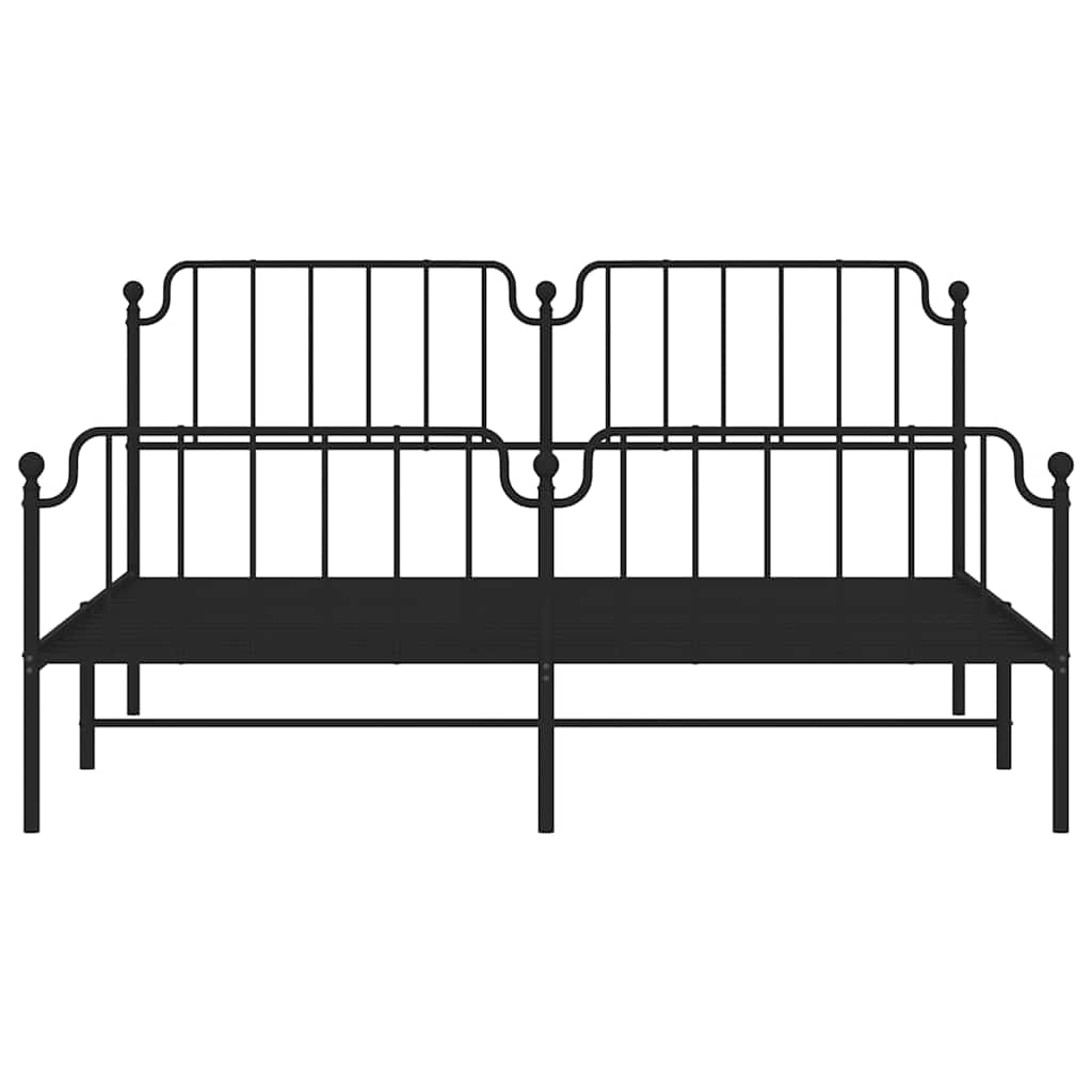 Giroletto con Testiera e Pediera Metallo Nero 183x213 cm | homemem39