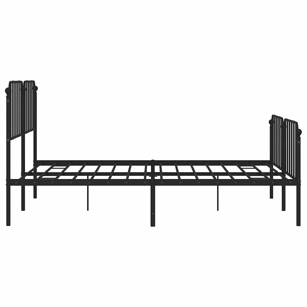 Giroletto con Testiera e Pediera Metallo Nero 183x213 cm | homemem39