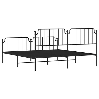 Giroletto con Testiera e Pediera Metallo Nero 183x213 cm | homemem39