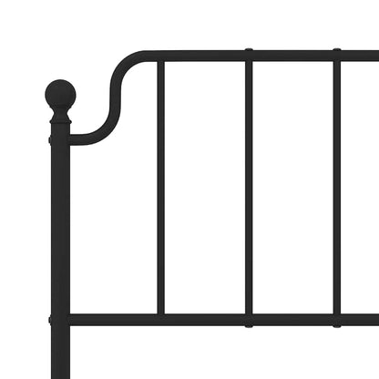 Giroletto con Testiera e Pediera Metallo Nero 183x213 cm | homemem39