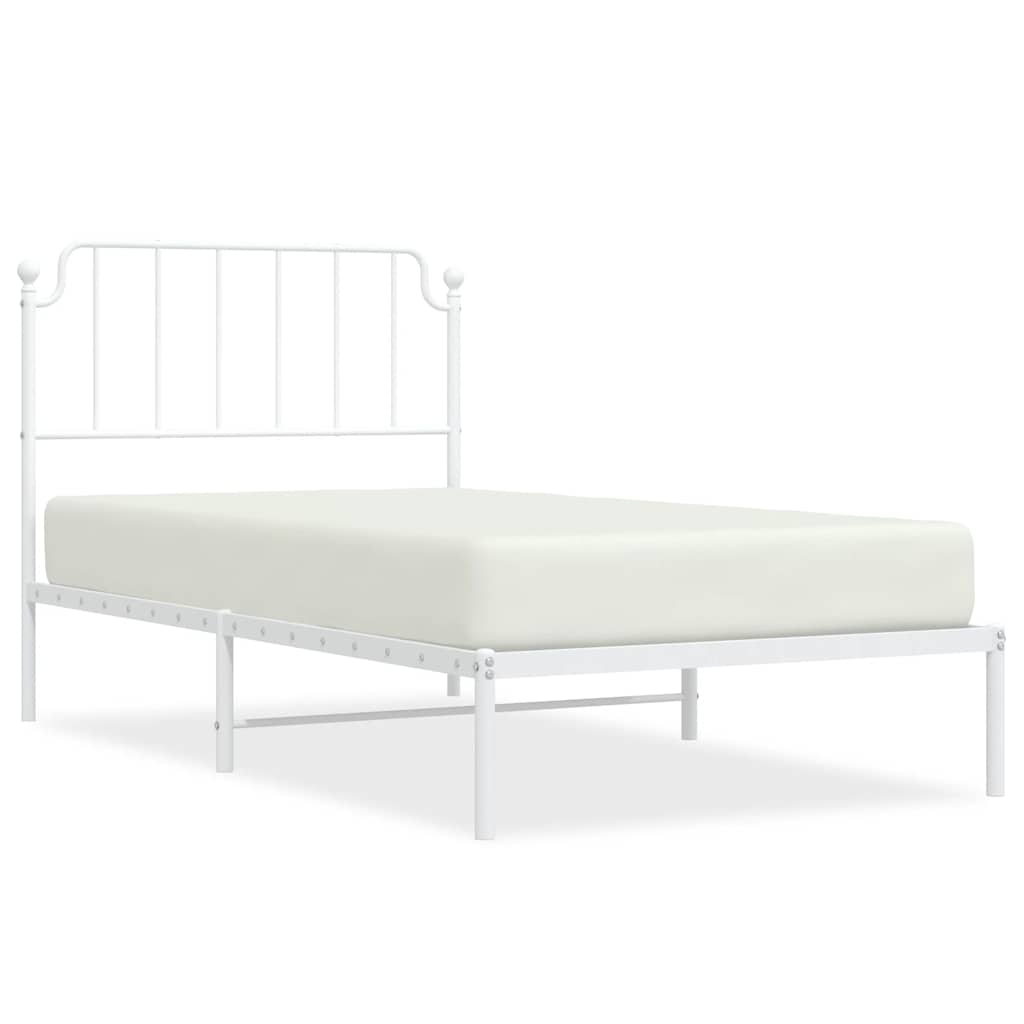 Giroletto con Testiera Metallo Bianco 100x190 cm | homemem39