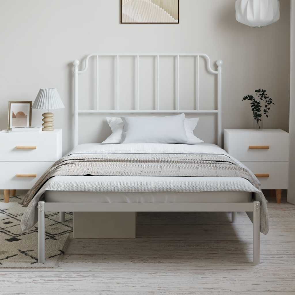 Giroletto con Testiera Metallo Bianco 100x190 cm | homemem39