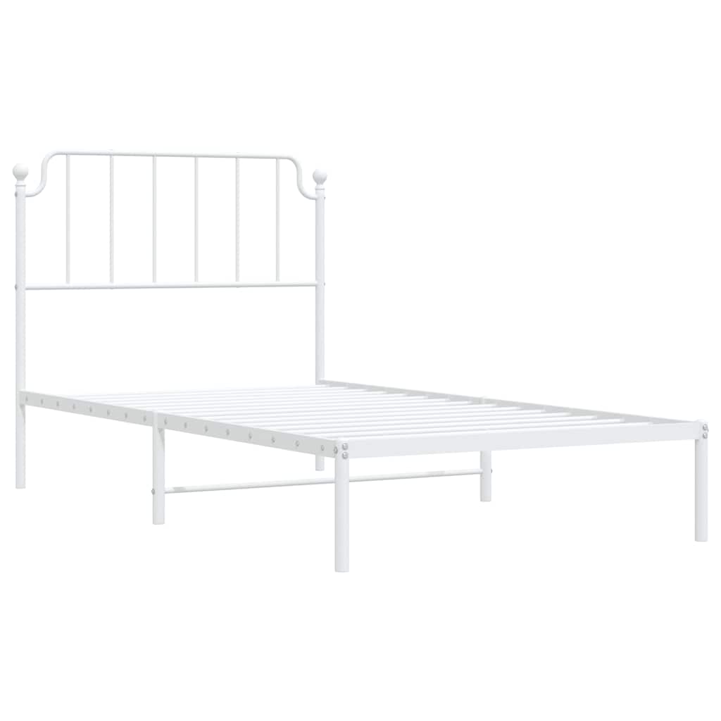 Giroletto con Testiera Metallo Bianco 100x190 cm | homemem39