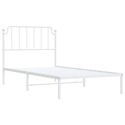 Giroletto con Testiera Metallo Bianco 100x190 cm | homemem39