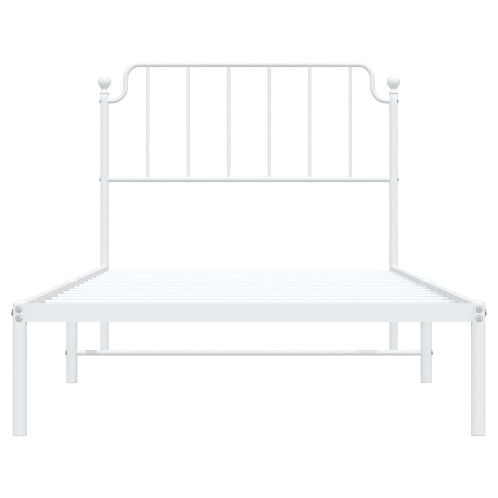 Giroletto con Testiera Metallo Bianco 100x190 cm | homemem39