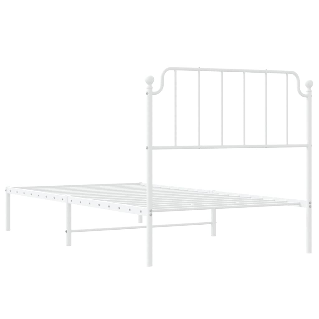 Giroletto con Testiera Metallo Bianco 100x190 cm | homemem39