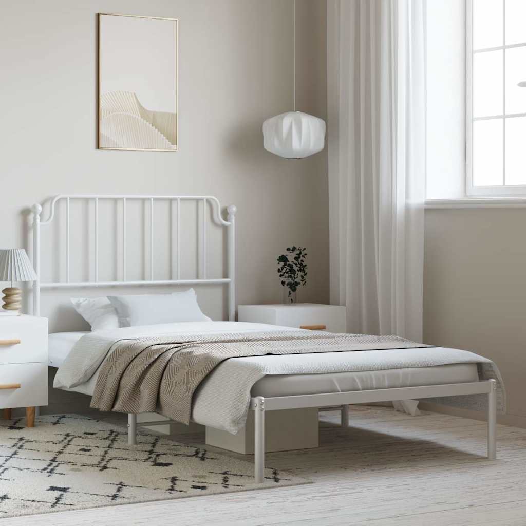Giroletto con Testiera Metallo Bianco 100x190 cm | homemem39