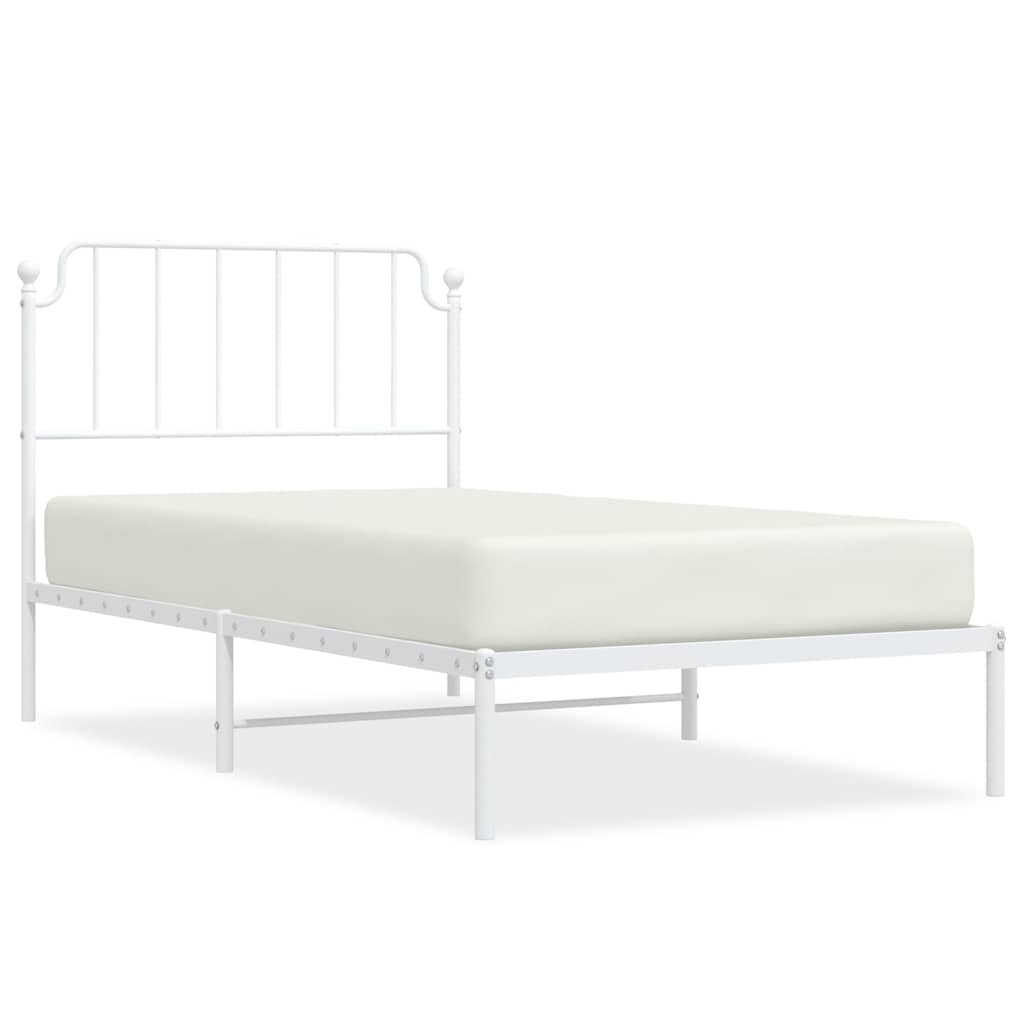 Giroletto con Testiera Metallo Bianco 100x200 cm | homemem39