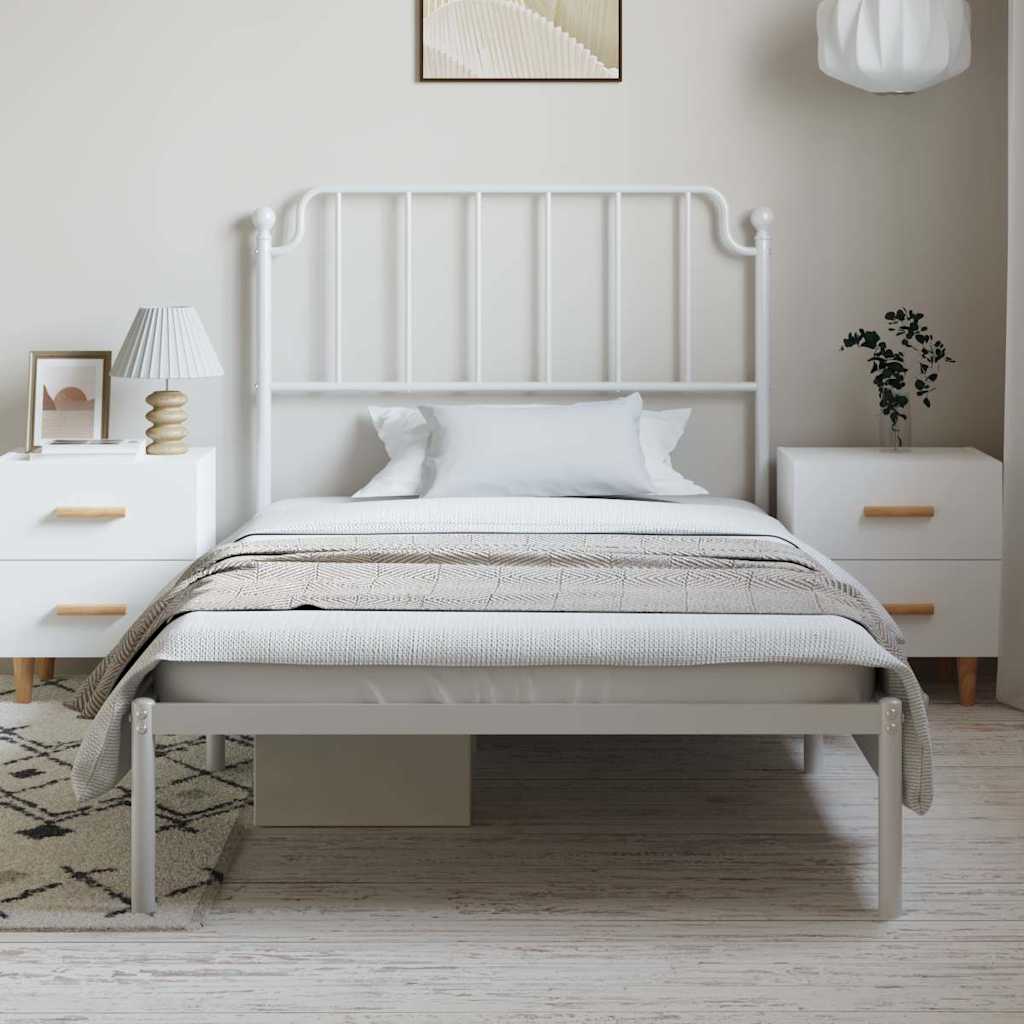 Giroletto con Testiera Metallo Bianco 100x200 cm | homemem39