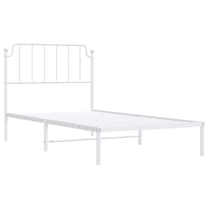 Giroletto con Testiera Metallo Bianco 100x200 cm | homemem39