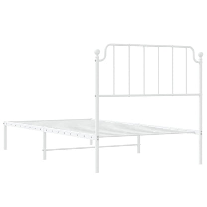Giroletto con Testiera Metallo Bianco 100x200 cm | homemem39