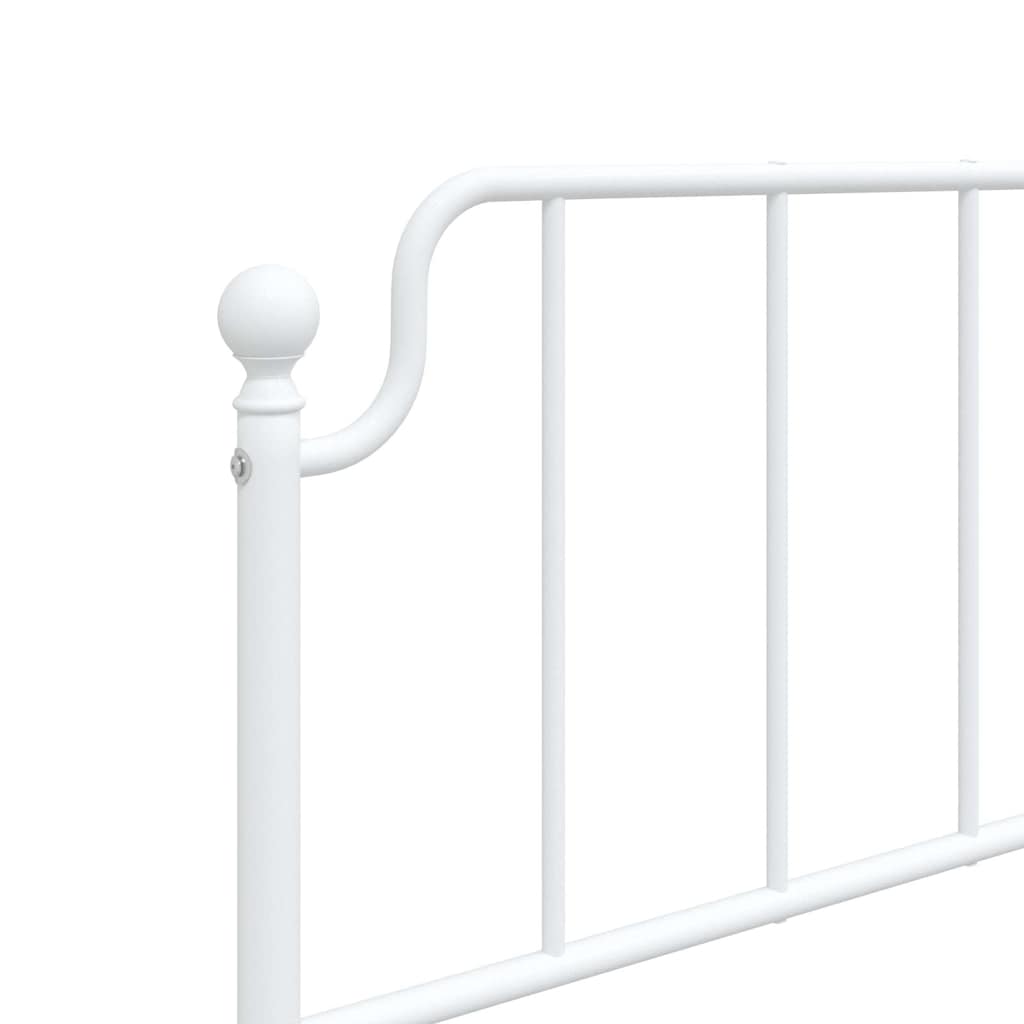 Giroletto con Testiera Metallo Bianco 100x200 cm | homemem39