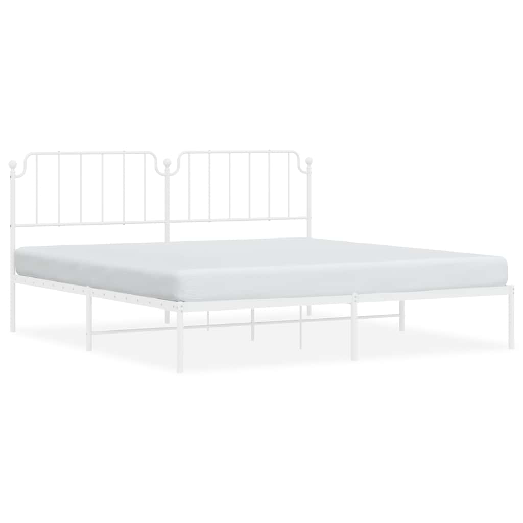 Giroletto con Testiera Metallo Bianco 193x203 cm | homemem39