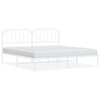 Giroletto con Testiera Metallo Bianco 193x203 cm | homemem39