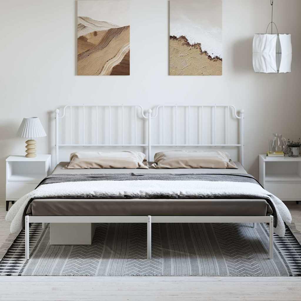Giroletto con Testiera Metallo Bianco 193x203 cm | homemem39