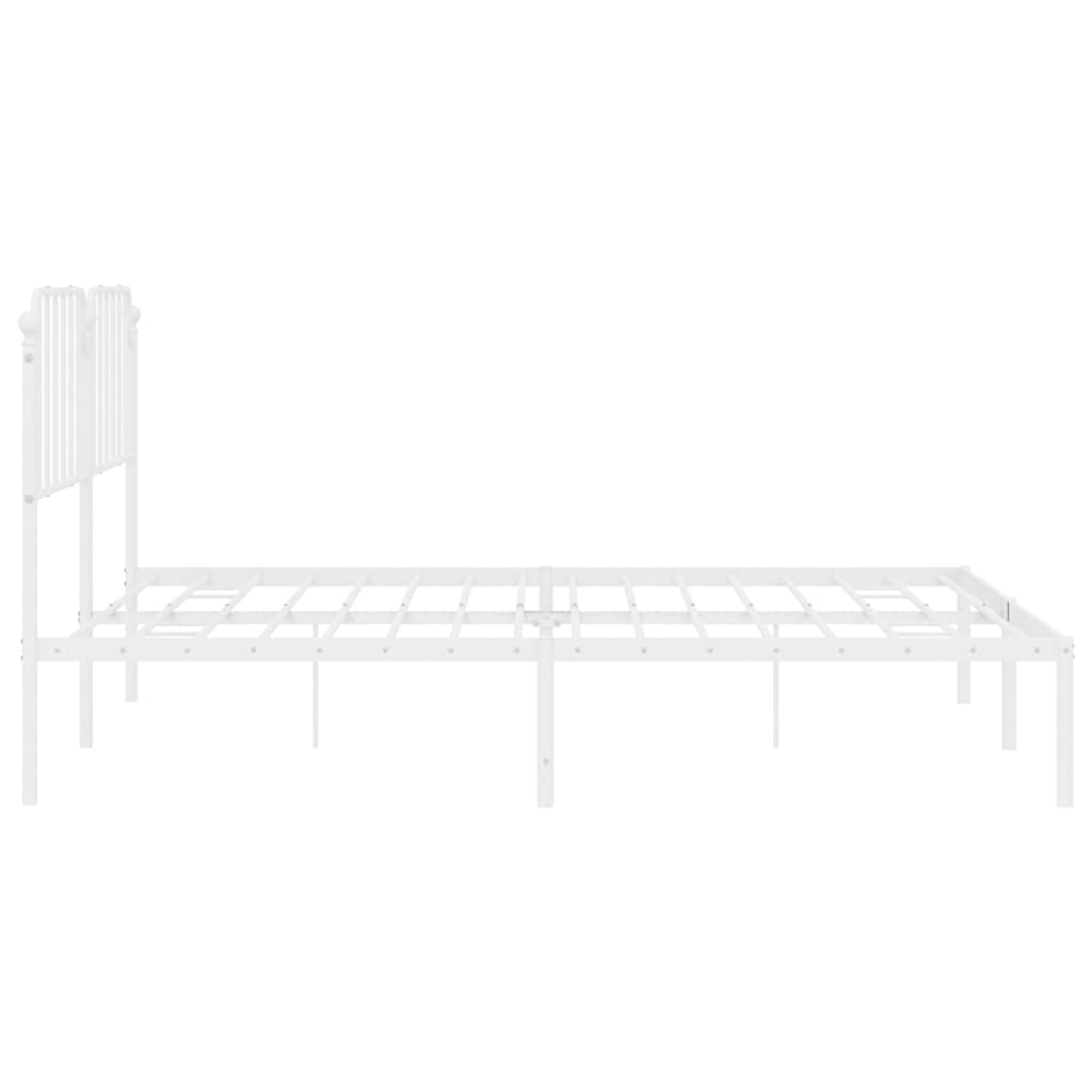 Giroletto con Testiera Metallo Bianco 193x203 cm | homemem39