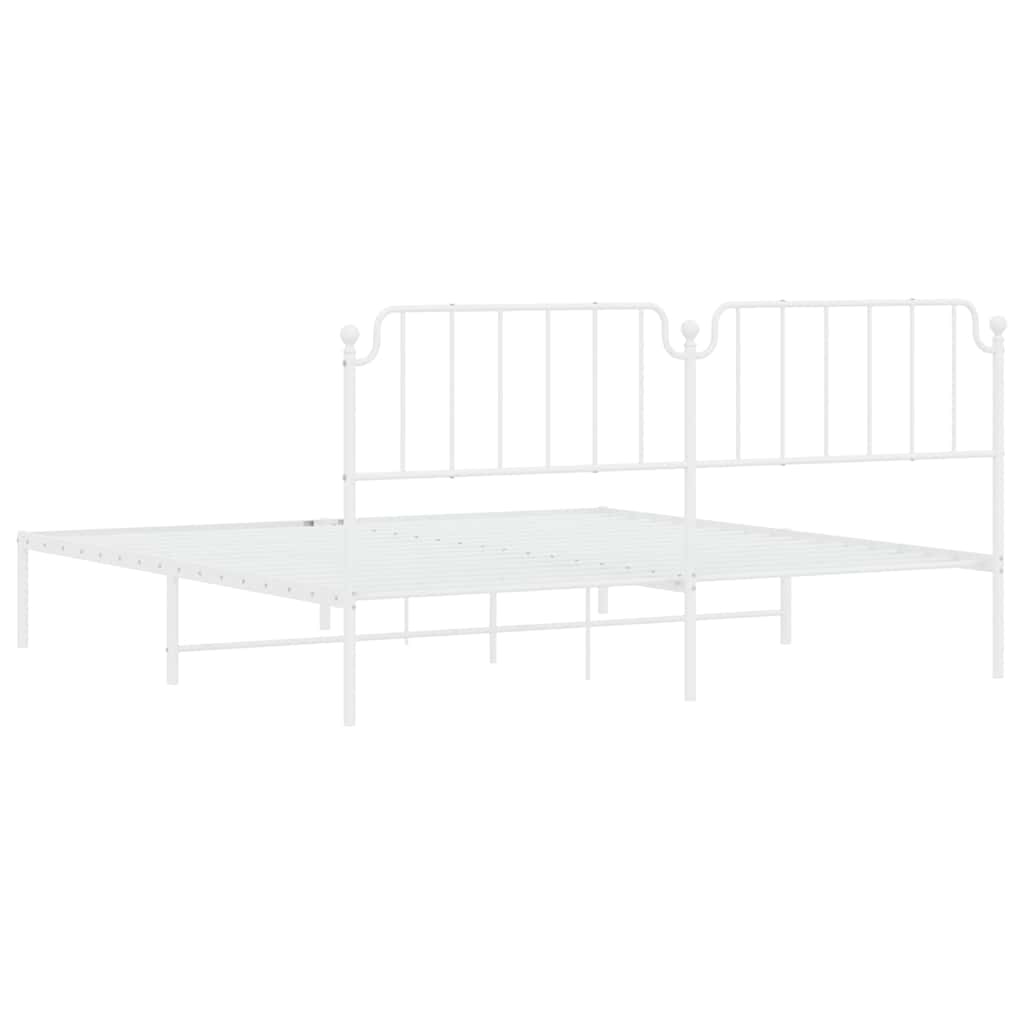 Giroletto con Testiera Metallo Bianco 193x203 cm | homemem39