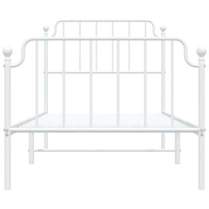 Giroletto con Testiera e Pediera Metallo Bianco 90x200 cm - homemem39