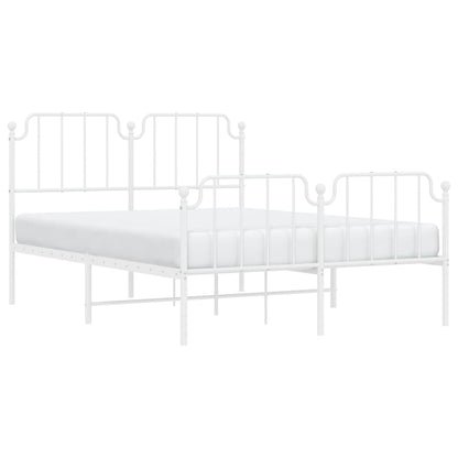 Giroletto con Testiera e Pediera Metallo Bianco 140x190 cm | homemem39