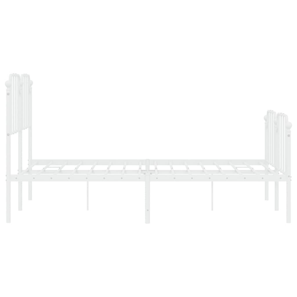 Giroletto con Testiera e Pediera Metallo Bianco 140x190 cm | homemem39