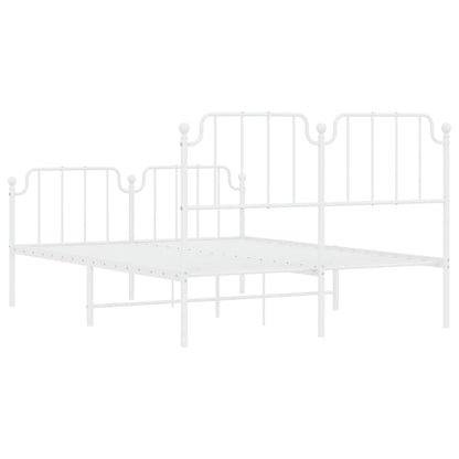Giroletto con Testiera e Pediera Metallo Bianco 140x190 cm | homemem39