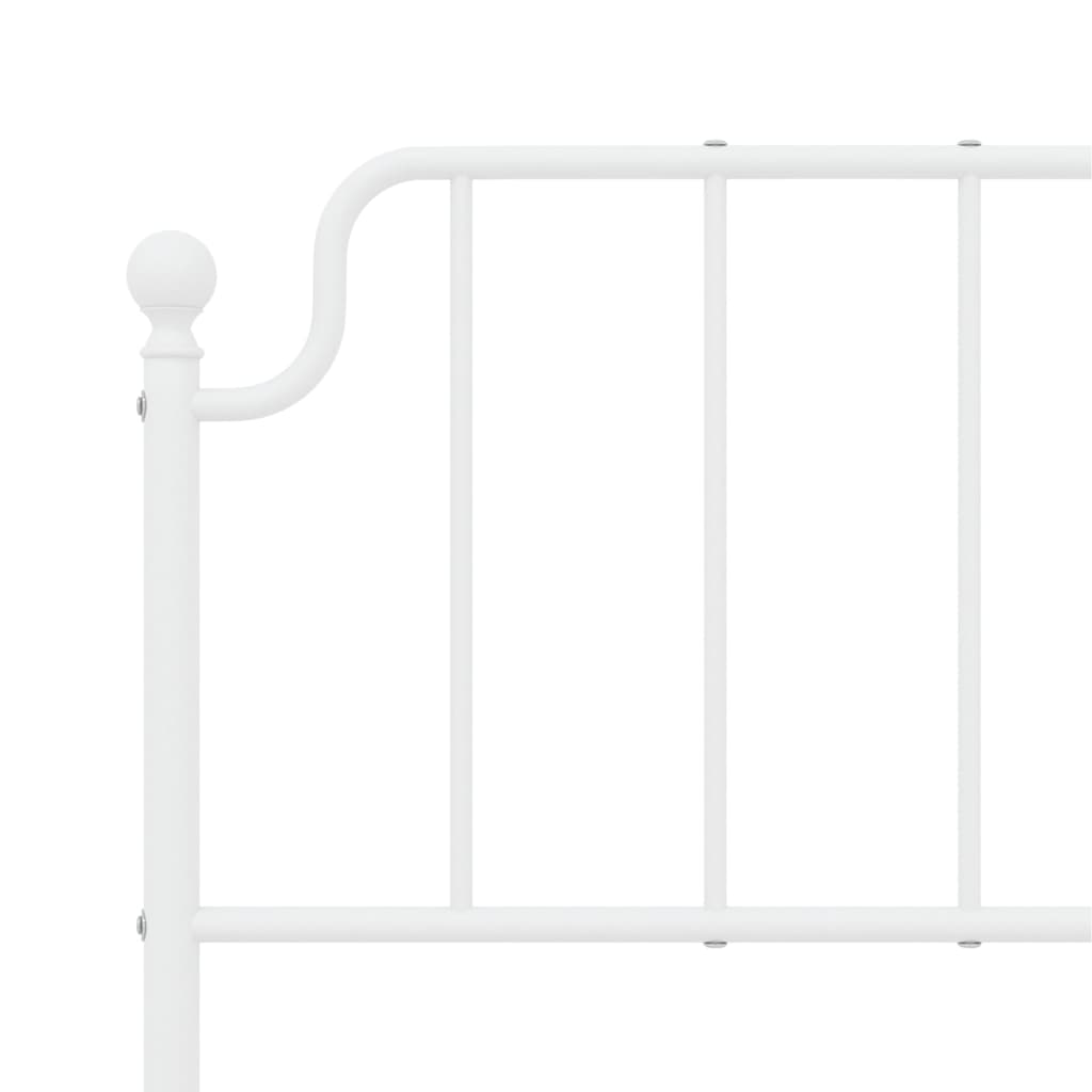 Giroletto con Testiera e Pediera Metallo Bianco 140x190 cm | homemem39