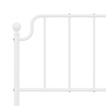 Giroletto con Testiera e Pediera Metallo Bianco 140x190 cm | homemem39