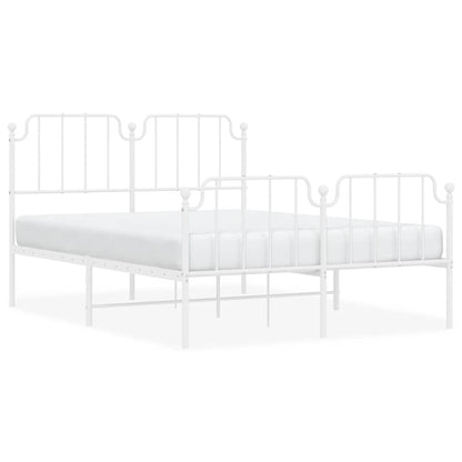 Giroletto con Testiera e Pediera Metallo Bianco 150x200 cm | homemem39
