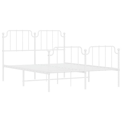 Giroletto con Testiera e Pediera Metallo Bianco 150x200 cm | homemem39