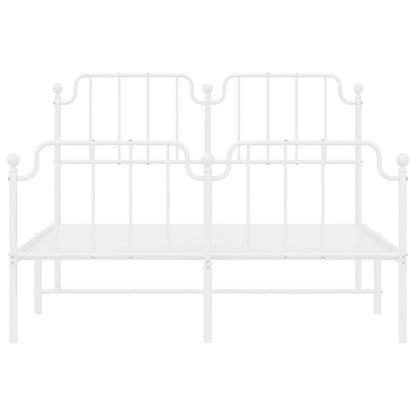 Giroletto con Testiera e Pediera Metallo Bianco 150x200 cm | homemem39