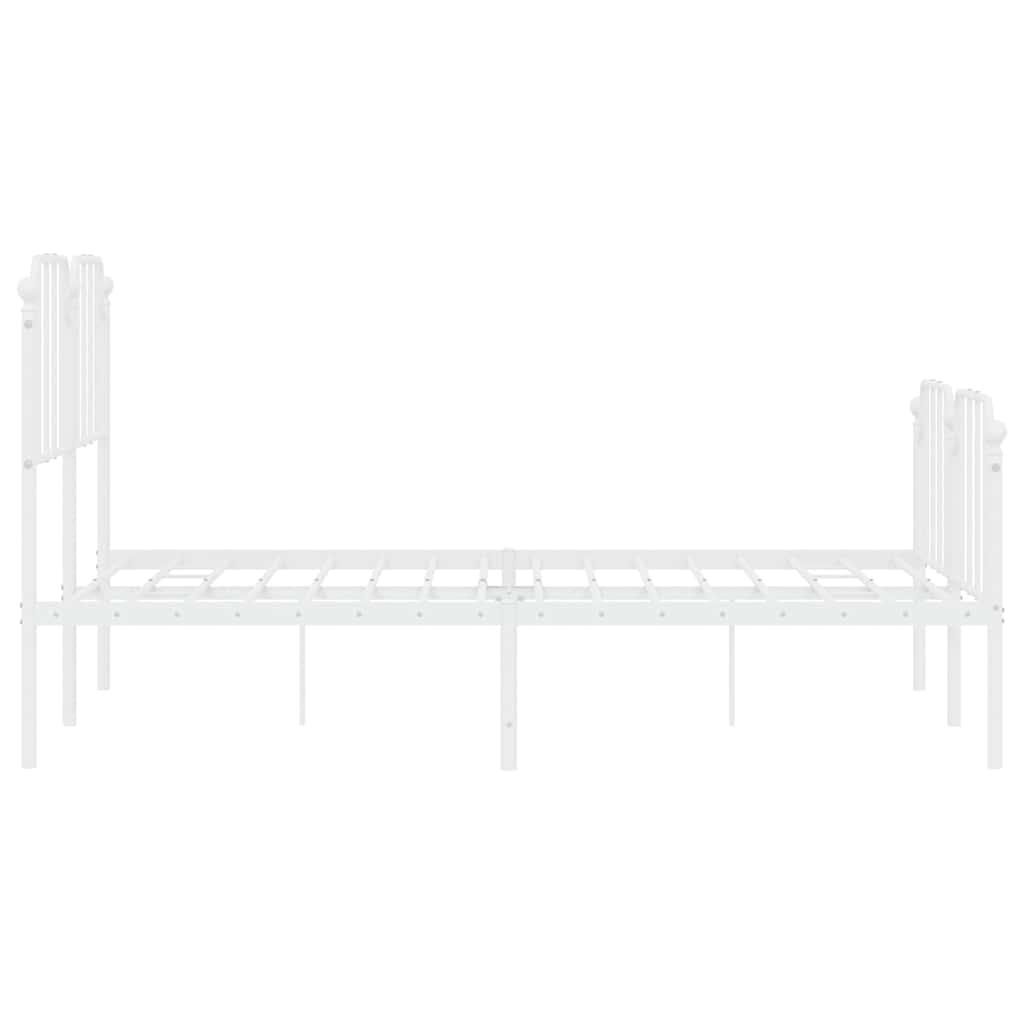 Giroletto con Testiera e Pediera Metallo Bianco 150x200 cm | homemem39