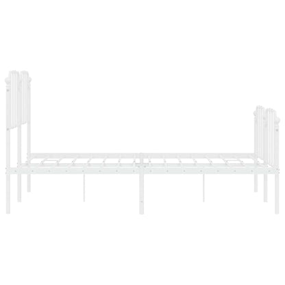 Giroletto con Testiera e Pediera Metallo Bianco 150x200 cm | homemem39