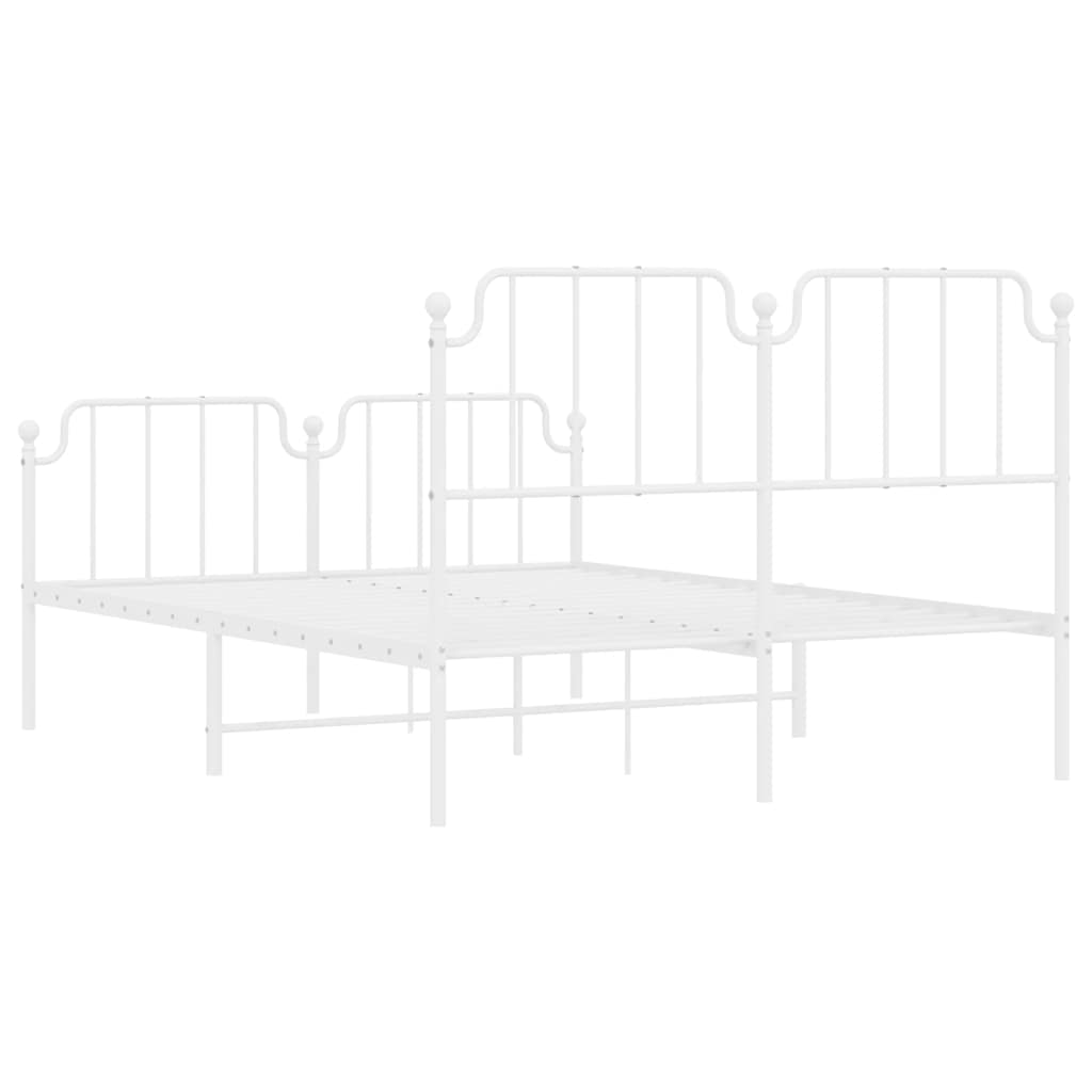 Giroletto con Testiera e Pediera Metallo Bianco 150x200 cm | homemem39