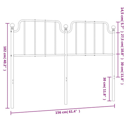 Testiera di Ricambio in Metallo Bianco 150 cm | homemem39
