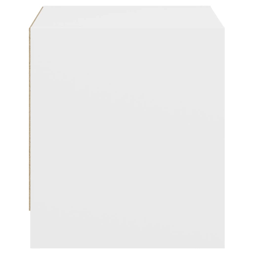 Comodini con Ante in Vetro 2pz Bianco 35x37x42 cm - homemem39