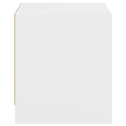 Comodini con Ante in Vetro 2pz Bianco 35x37x42 cm - homemem39