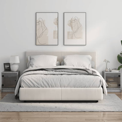 Comodini con Ante in Vetro 2pz Grigio Sonoma 35x37x42 cm - homemem39